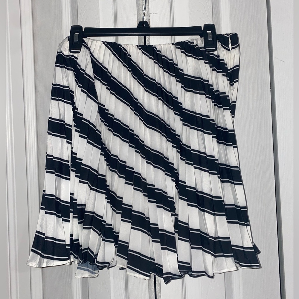 Anthropologie X Maeve Pleated Skirt In Black And White